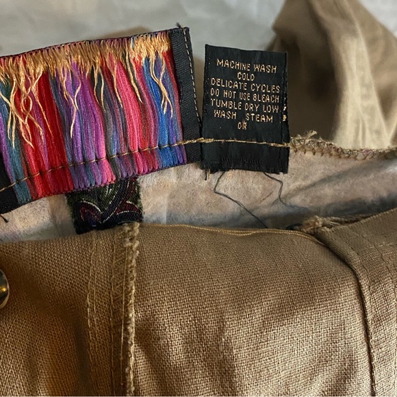 Vintage Forenza High Waisted Pleated Pants Criss Cross Waist Khaki Tapered 29" - Picture 10 of 10